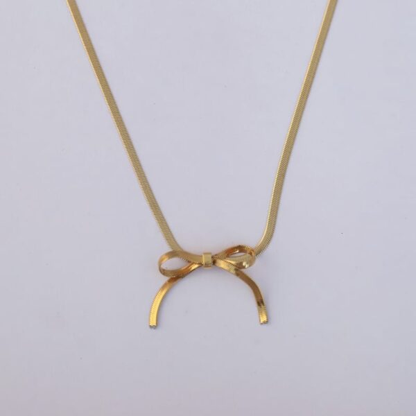 Bow Design Necklace with Adjustable Chain