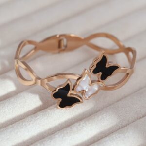 Butterfly Bloom Rose Gold Bracelet