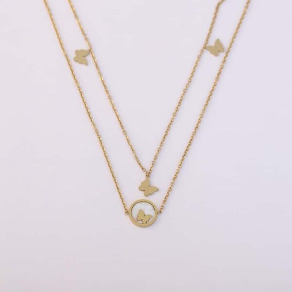 Butterfly Elegance Double Layer Necklace
