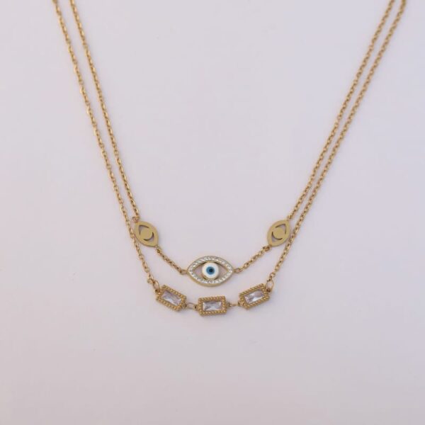 Evil Eye Dual Layer Necklace
