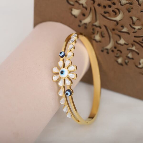 Floral Grace Evil Eye Kada