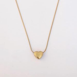 Heart Pendant Necklace - 22k Gold Plated, Adjustable Chain