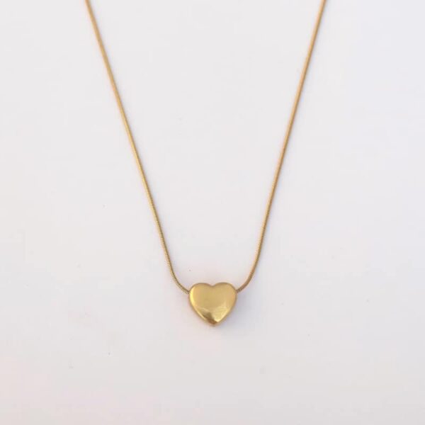 Heart Pendant Necklace 22k Gold Plated Adjustable Chain