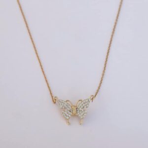 Magnetic Zircon Butterfly Necklace