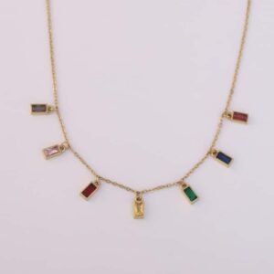 Multi-Colored Stone Tanmaniya Necklace