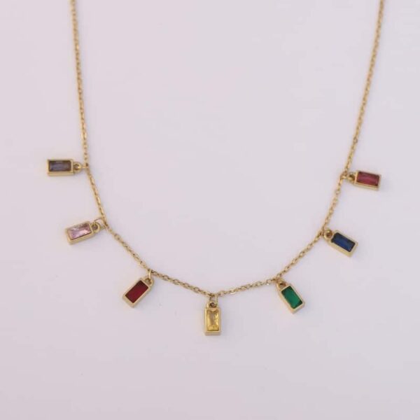 Multi Colored Stone Tanmaniya Necklace