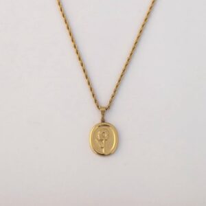 Rose Flower Pendant Necklace with Adjustable Chain