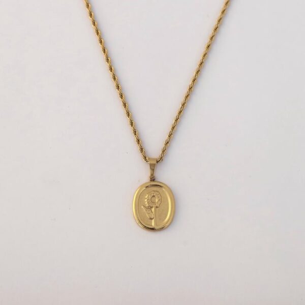 Rose Flower Pendant Necklace with Adjustable Chain