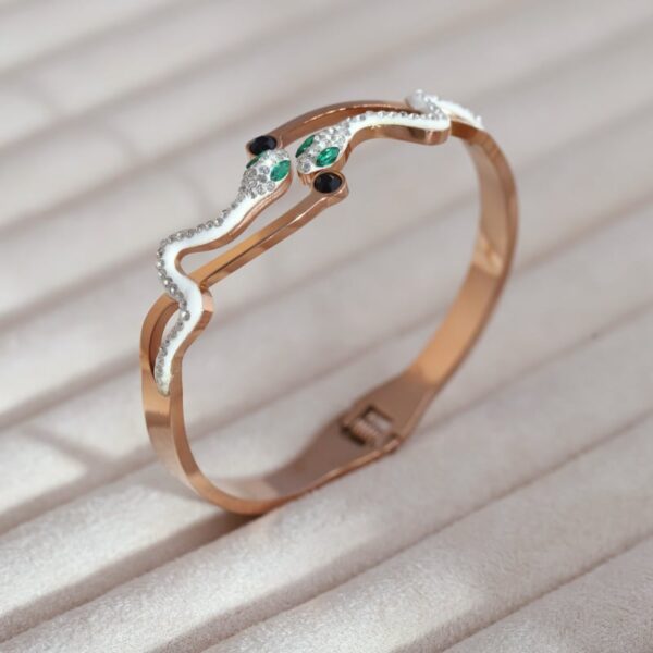 Serpent Sparkle Rose Golden Bracelet 1