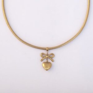 Bow & Heart Charm Necklace