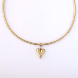 Golden Heart Charm Necklace