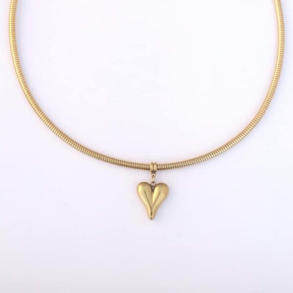 Golden Heart Charm Necklace