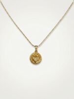 Amour Heart Coin Necklace on white background
