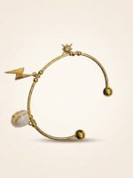gold plated bracelet with sun and lightning charms