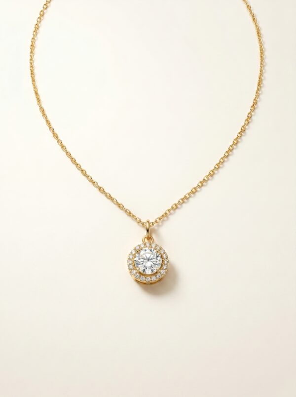 Elegant gold plated heart necklace on black velvet