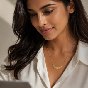 Crescent Moon Golden Necklace
