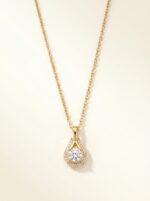 Lumina Gold Plated Pendant Necklace on a desert-inspired stone display