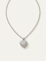 Starlight Paved Heart Necklace on white background