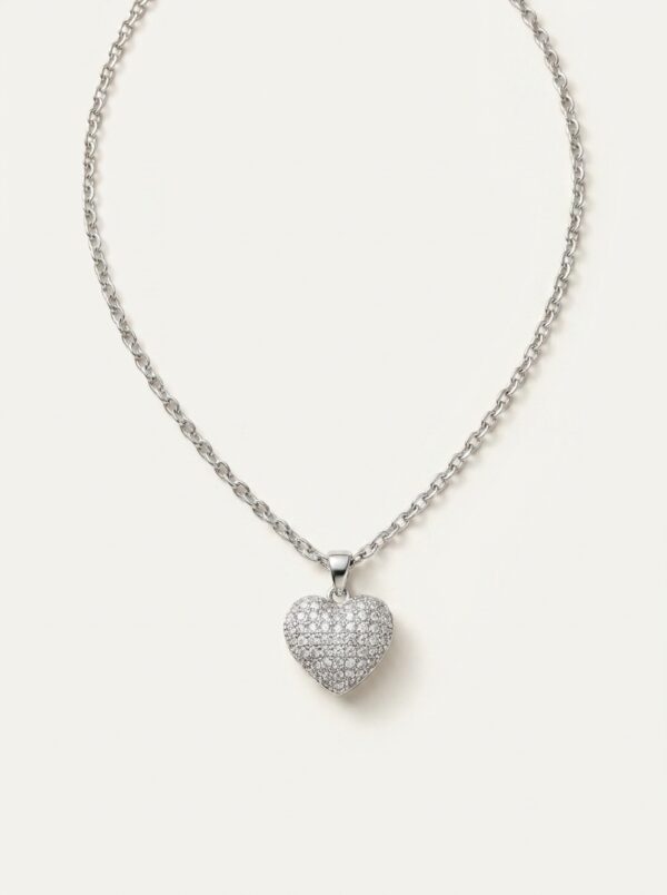 Starlight Paved Heart Necklace on white background