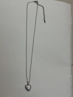 Full view of Starlight Paved Heart Necklace with clasp