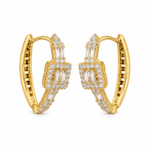 Aura Baguette Hoop Earrings studio shot