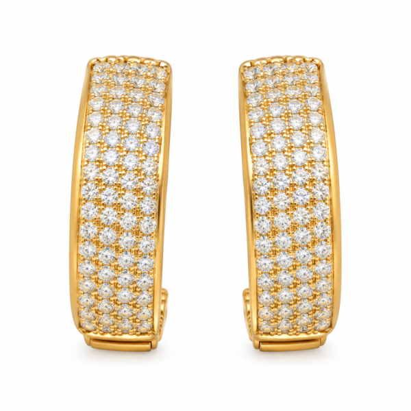 aura crystal hoop earrings feat Two crystal hoop earrings on a white background