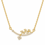 Flora Vine Gold Necklace showcasing leaf and blossom design