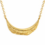Woman wearing Lumina Crescent Gold Plated Necklace