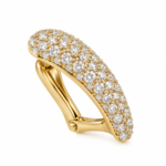 Single gold plated huggies earring with pavé detailing