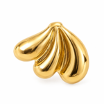 Pair of shell-inspired Gold Plated Studs on white background