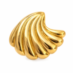 Close up of a single Shell Radiance Gold Plated Stud