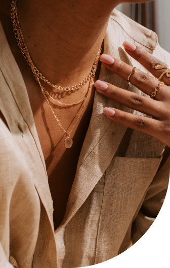 golden necklace rings cutout