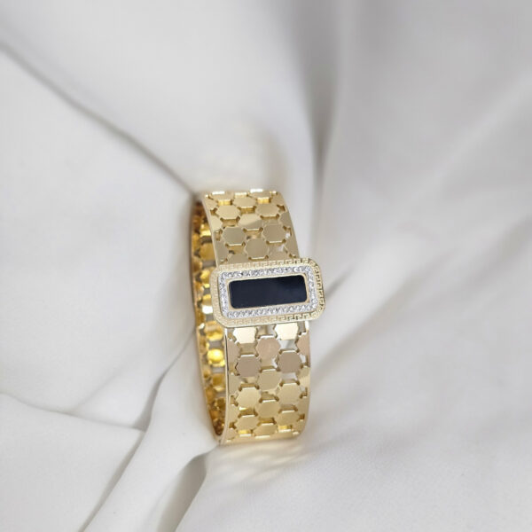 Charcoal Bold Golden Bracelet - Image 3