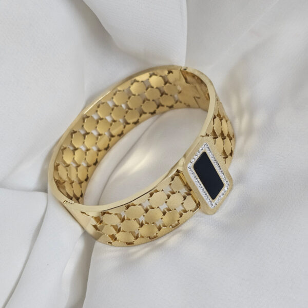 Charcoal Bold Golden Bracelet - Image 2
