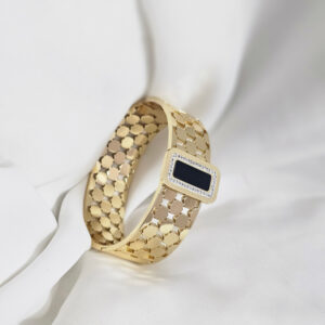 Charcoal Bold Golden Bracelet