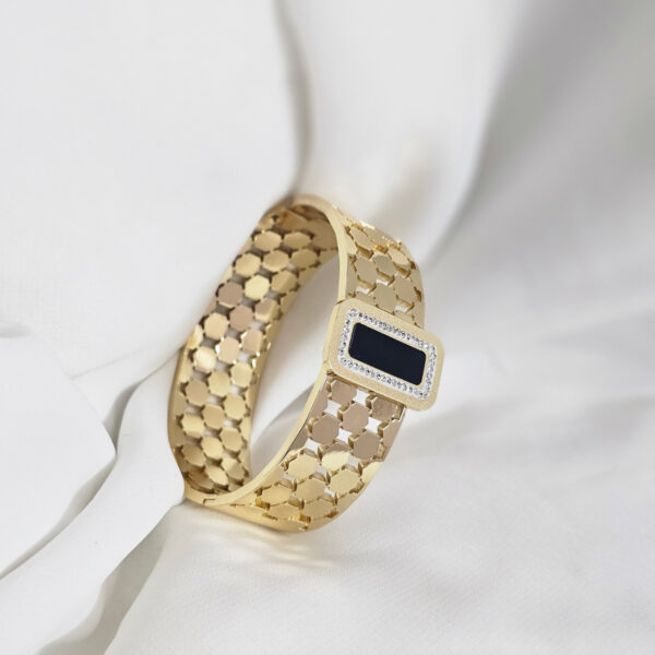 Charcoal Bold Golden Bracelet