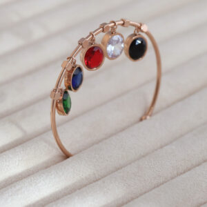 Aurora Bloom Charm Kada with Multi color Stones