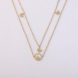 Butterfly Elegance Double Layer Necklace