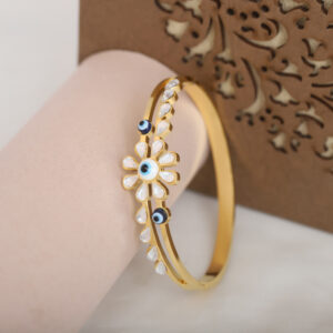 Floral Grace Evil Eye Kada