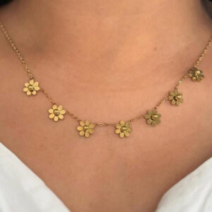 Golden Blossom Flower Necklace