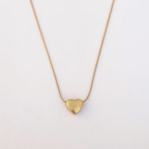Heart Pendant Necklace - 22k Gold Plated, Adjustable Chain