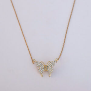 Magnetic Zircon Butterfly Necklace
