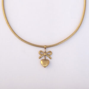 Bow & Heart Charm Necklace