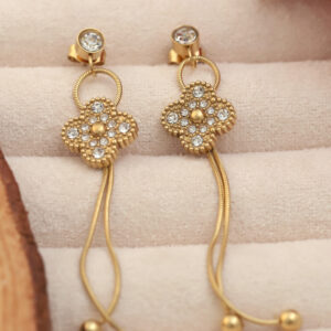 Floral Symphony Gold Chain Earrings
