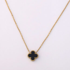 Midnight Clover Charm Necklace