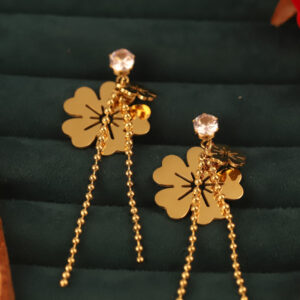 Golden Blossom Chain Earrings