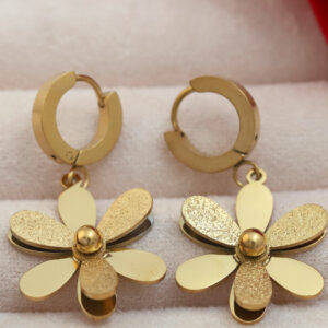 Golden Blossom Floral Earrings