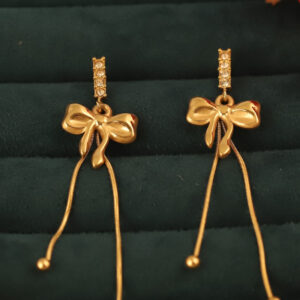 Golden Bow Cascade Earrings
