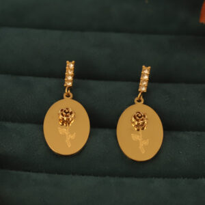 Golden Rose Charm Earrings