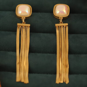 Iridescent Cascade Gold Earrings